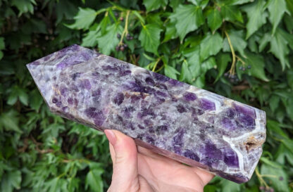Big Chevron Amethyst crystal point tower 8.5" tall #913 - Image 4