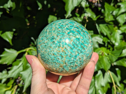 Amazonite with Smoky Quartz large crystal sphere 3.25" #317