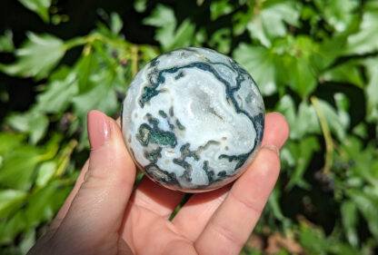 Druzy Moss Tree Agate sphere 2.25" #221