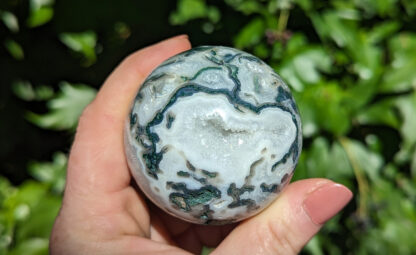 Druzy Moss Tree Agate sphere 2.25" #221 - Image 2