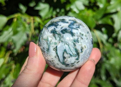 Druzy Moss Tree Agate sphere 2.25" #221 - Image 4